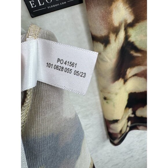 ELOQUII Women's Watercolor Print Mesh Cross Neck Shirt Size 14-16 NWT - Picture 8 of 12